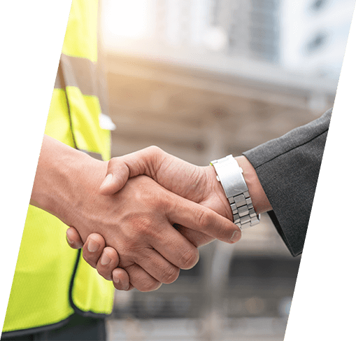 Engineer shaking hands with a client